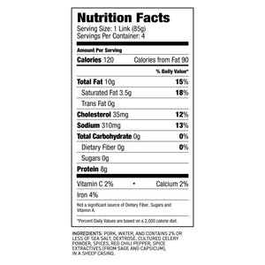 framani gourmet mattinata breakfast smoked sausages, fully cooked, nutritional facts and ingredients for award winning salami and charcuterie