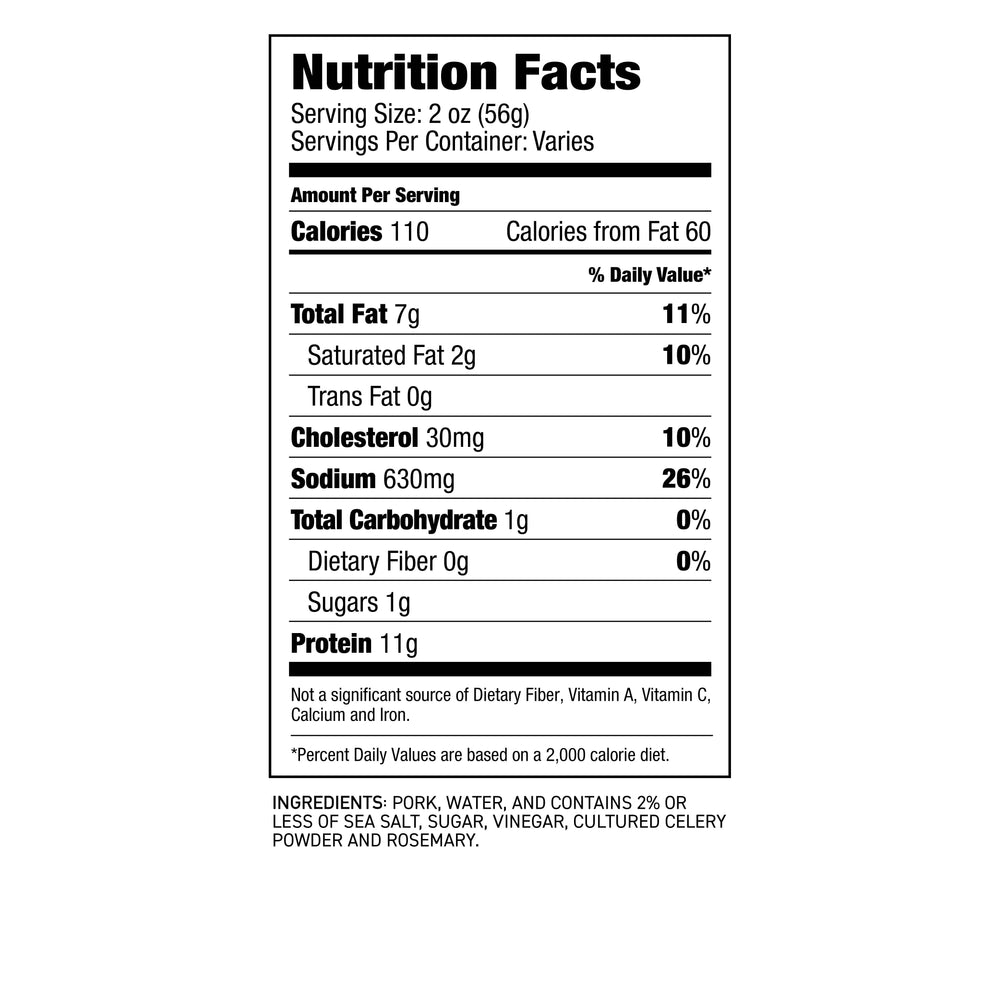 framani gourmet deli rosemary ham, nutritional facts and ingredients for award winning salami and charcuterie