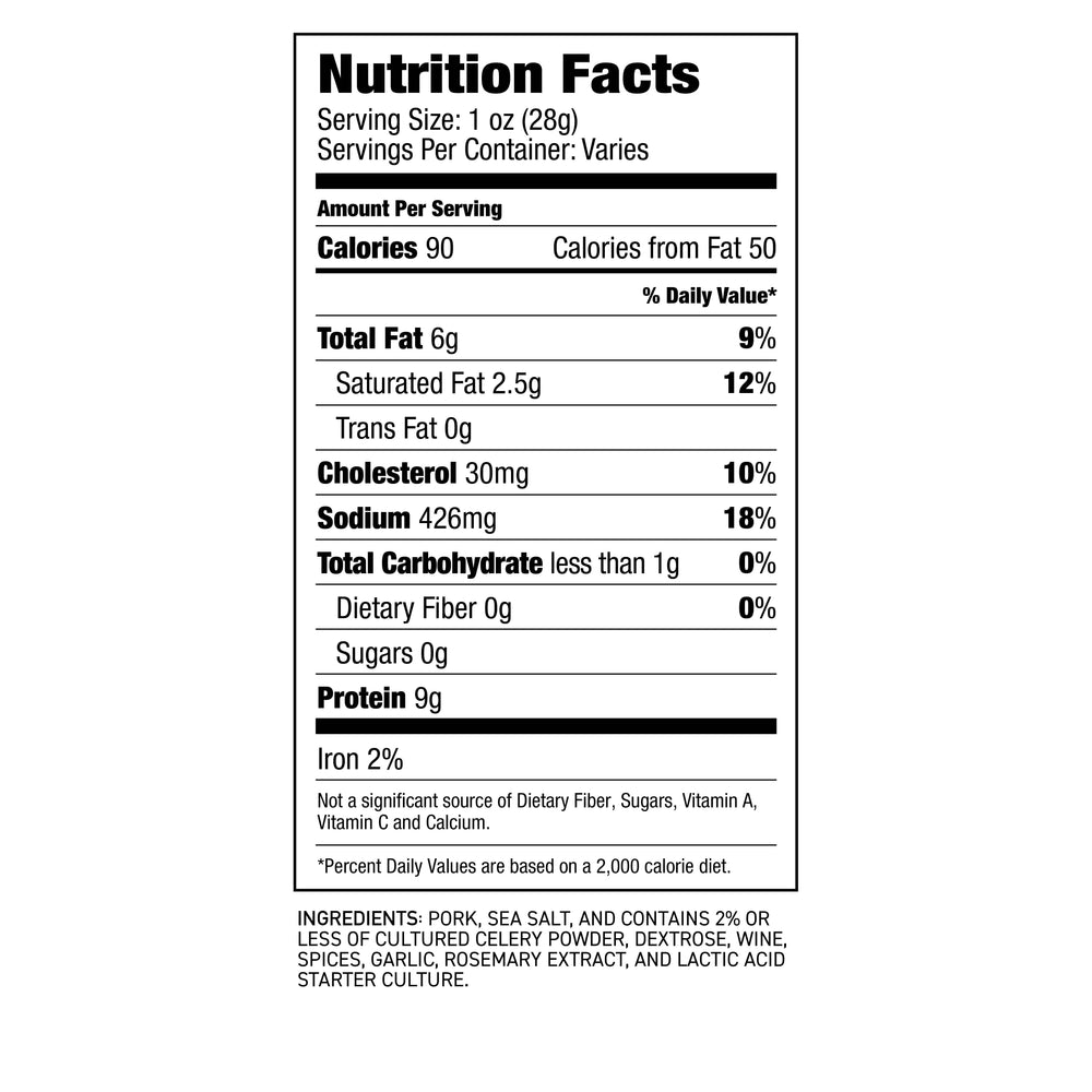 framani gourmet soppressata salame, nutritional facts and ingredients for award winning salami and charcuterie