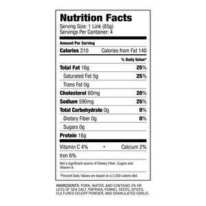 framani gourmet spicy italian smoked sausages, fully cooked, nutritional facts and ingredients for award winning salami and charcuterie