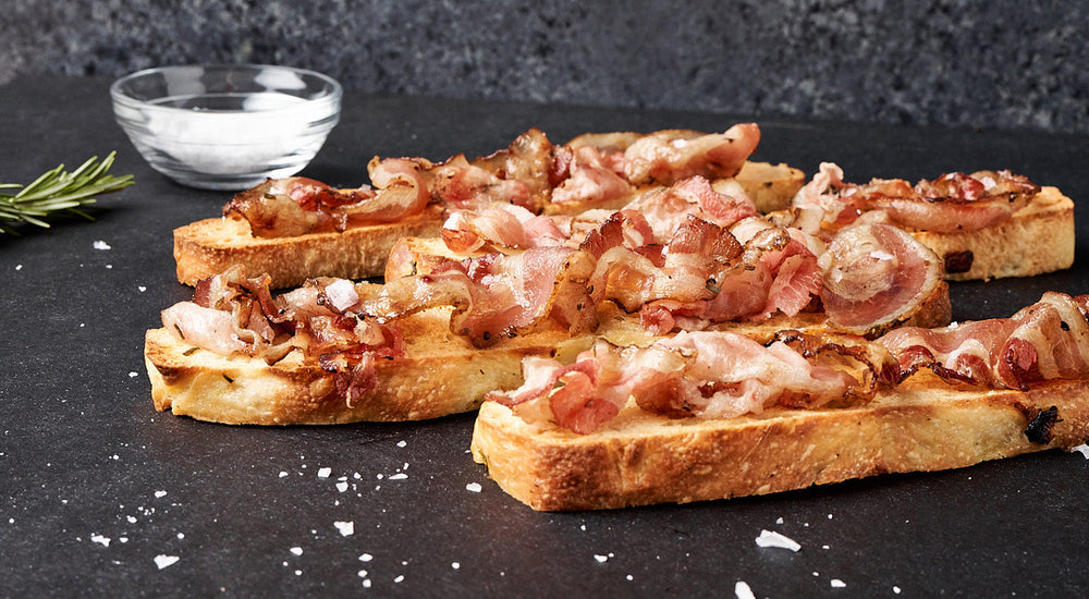 Smoked Pancetta Crostini Appetizer