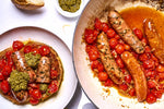 ROASTED SAUSAGES WITH TOMATOES AND GARLIC