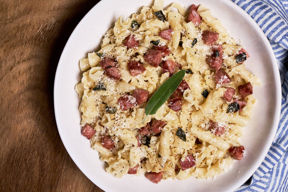 SALT & PEPPER SAUSAGE, SAGE, & BROWN BUTTER PASTA